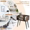 Costway Mid Century Modern End Table with Open Shelves Metal Support Legs for Bedroom White/Black/Coffee